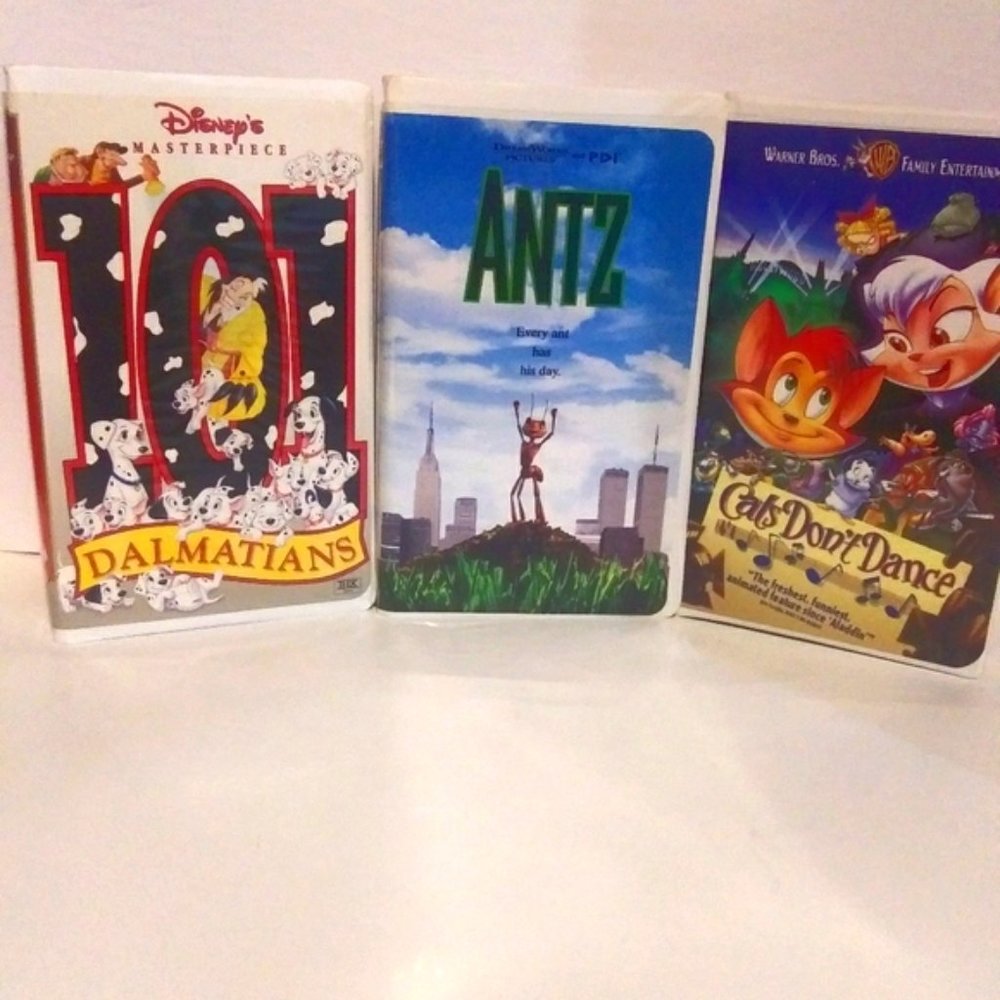 101 Dalmatians,Ants,and Cats Don't Dance VHS movie